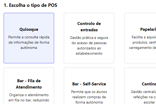 Configuração de postos POS