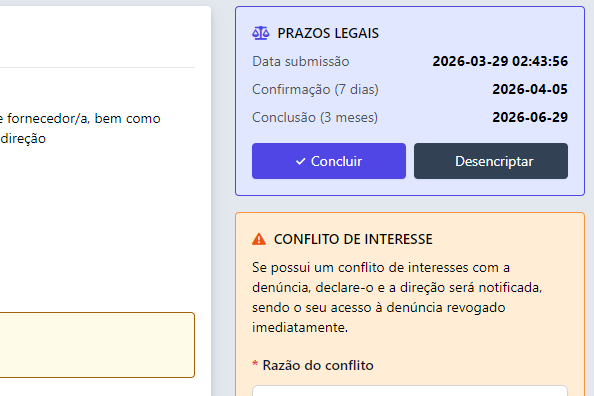 Acompanhamento da denúncia