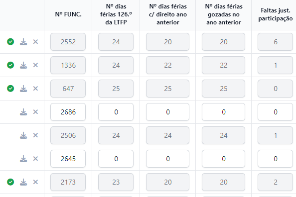 Gestão massiva das férias dos docentes