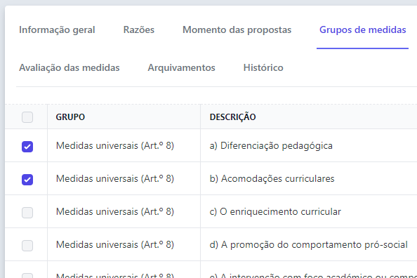 Registo de um processo MSAI